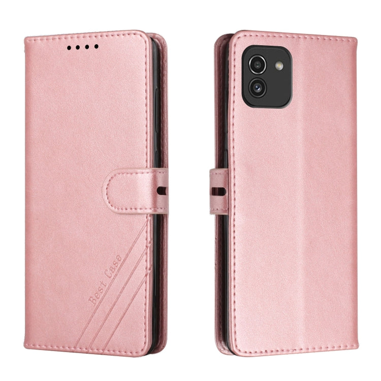 For Samsung Galaxy A03 166mm Version Cow Texture Leather Phone Case