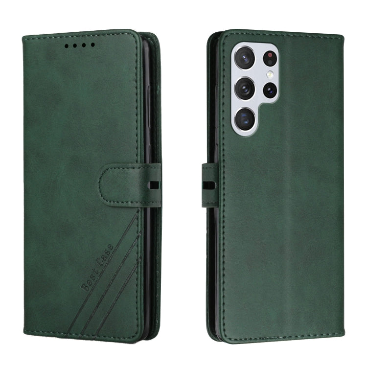 For Samsung Galaxy S22 Ultra 5G Cow Texture Leather Phone Case