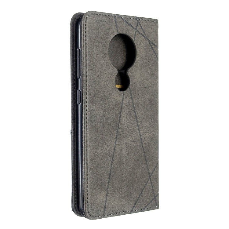 For Nokia 6.2 / 7.2 Rhombus Texture Horizontal Flip Magnetic Leather Case with Holder & Card Slots