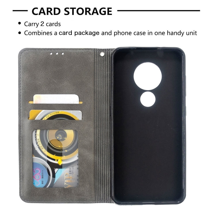 For Nokia 6.2 / 7.2 Rhombus Texture Horizontal Flip Magnetic Leather Case with Holder & Card Slots