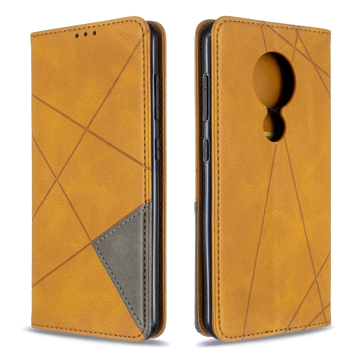 For Nokia 6.2 / 7.2 Rhombus Texture Horizontal Flip Magnetic Leather Case with Holder & Card Slots