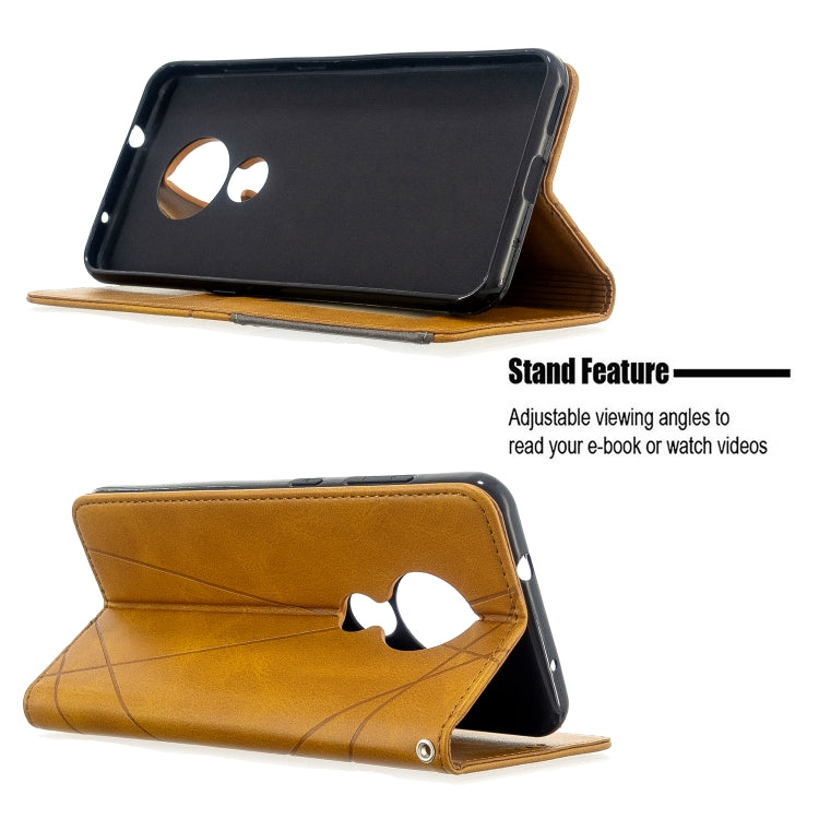 For Nokia 6.2 / 7.2 Rhombus Texture Horizontal Flip Magnetic Leather Case with Holder & Card Slots
