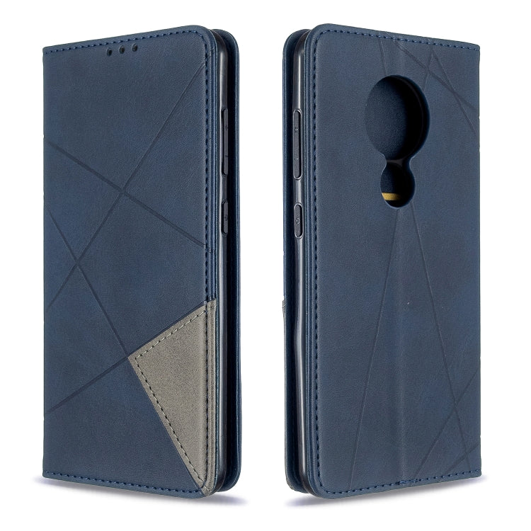 For Nokia 6.2 / 7.2 Rhombus Texture Horizontal Flip Magnetic Leather Case with Holder & Card Slots