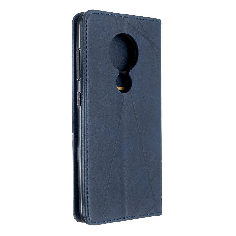 For Nokia 6.2 / 7.2 Rhombus Texture Horizontal Flip Magnetic Leather Case with Holder & Card Slots