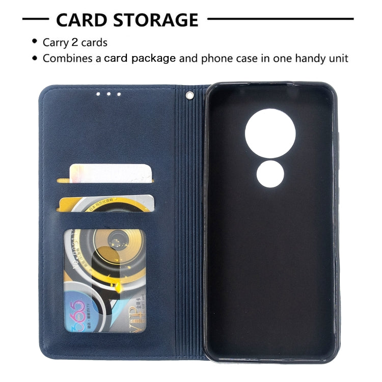 For Nokia 6.2 / 7.2 Rhombus Texture Horizontal Flip Magnetic Leather Case with Holder & Card Slots