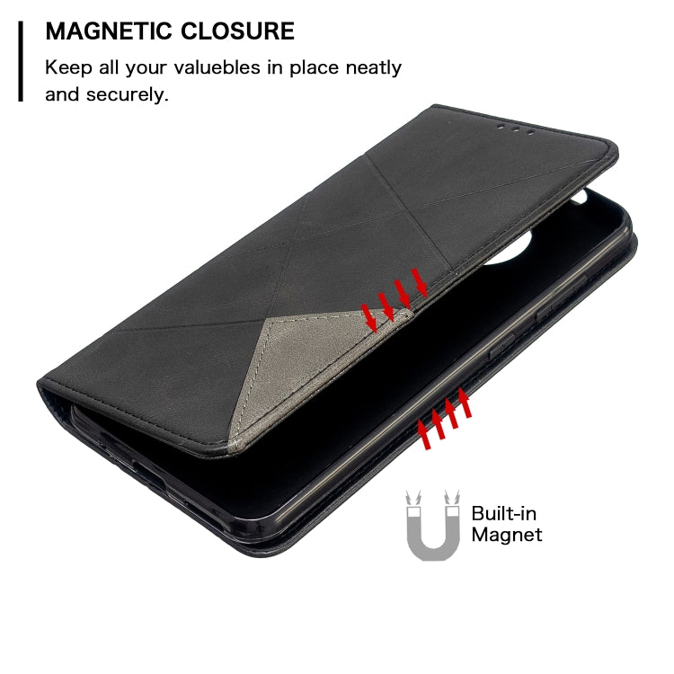 For Nokia 6.2 / 7.2 Rhombus Texture Horizontal Flip Magnetic Leather Case with Holder & Card Slots