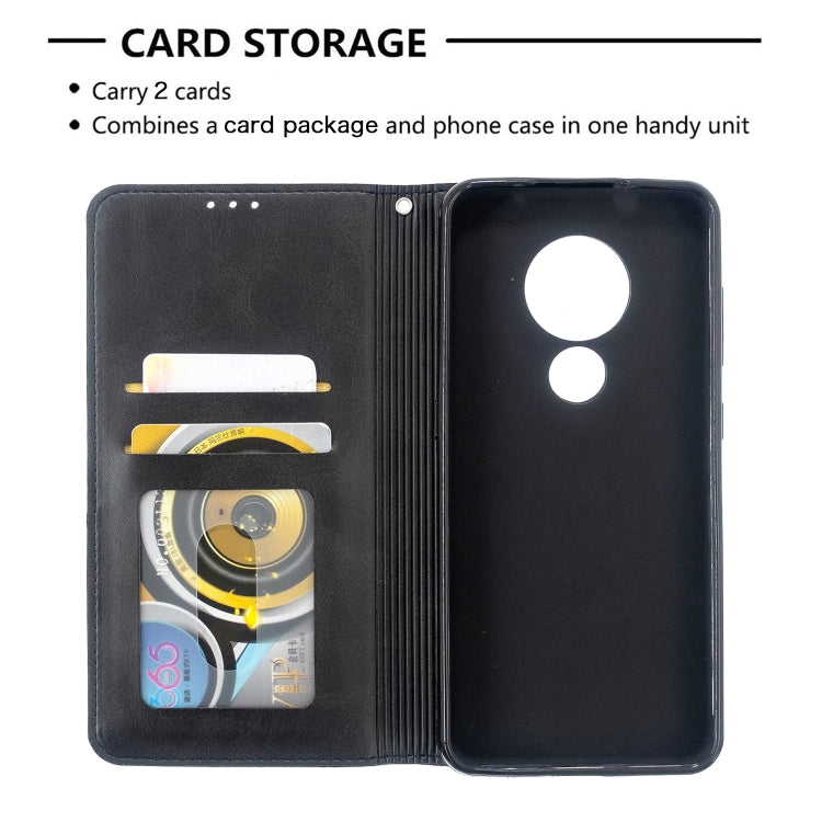 For Nokia 6.2 / 7.2 Rhombus Texture Horizontal Flip Magnetic Leather Case with Holder & Card Slots