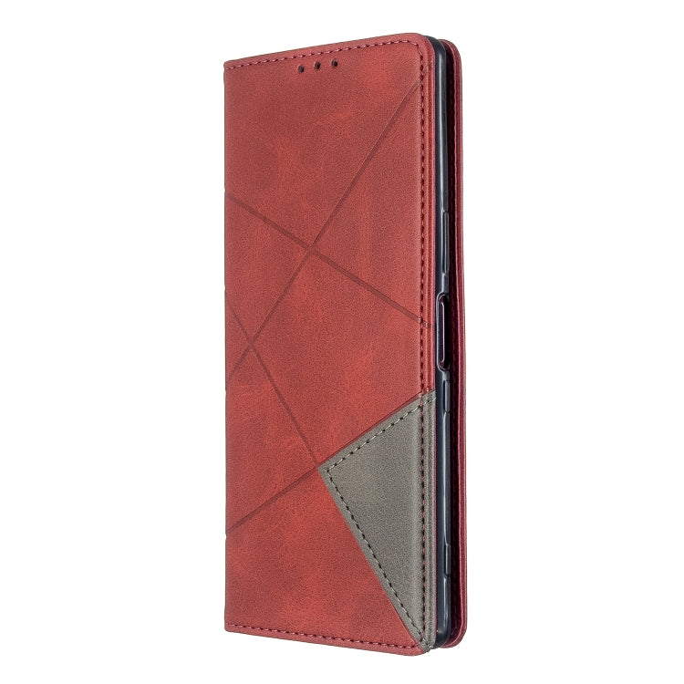 For Sony Xperia 5 / XZ5 Rhombus Texture Horizontal Flip Magnetic Leather Case with Holder & Card Slots