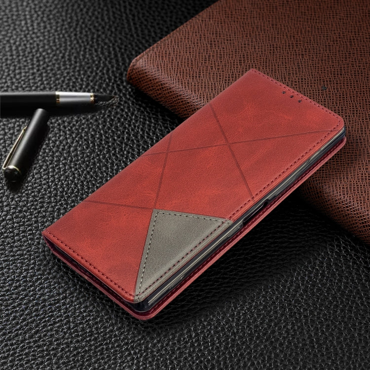 For Sony Xperia 5 / XZ5 Rhombus Texture Horizontal Flip Magnetic Leather Case with Holder & Card Slots