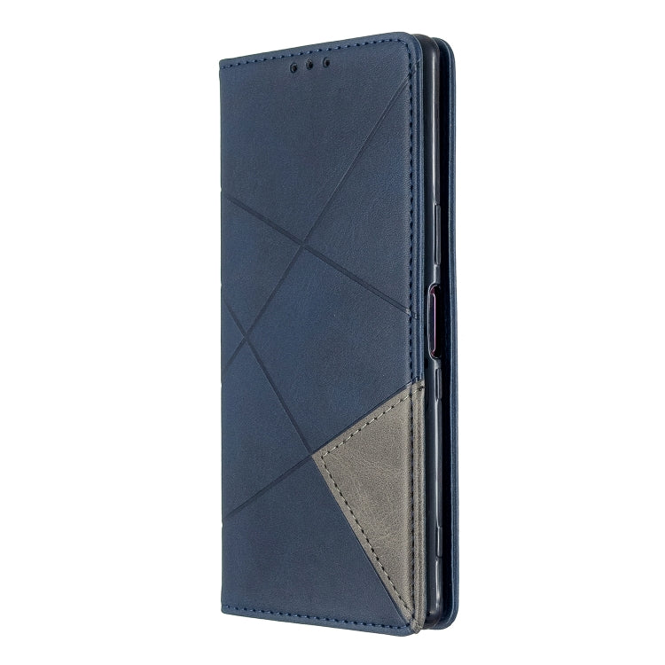 For Sony Xperia 5 / XZ5 Rhombus Texture Horizontal Flip Magnetic Leather Case with Holder & Card Slots