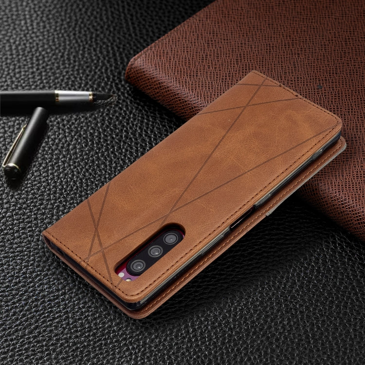 For Sony Xperia 5 / XZ5 Rhombus Texture Horizontal Flip Magnetic Leather Case with Holder & Card Slots