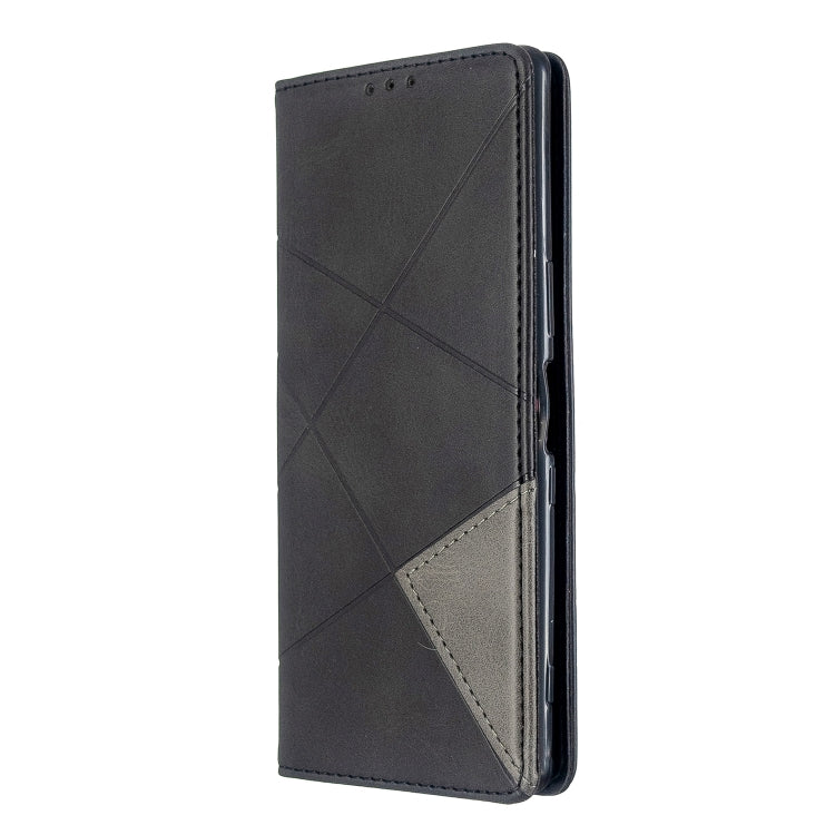 For Sony Xperia 5 / XZ5 Rhombus Texture Horizontal Flip Magnetic Leather Case with Holder & Card Slots