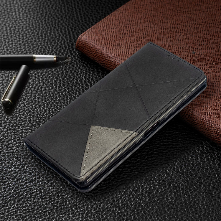 For Sony Xperia 5 / XZ5 Rhombus Texture Horizontal Flip Magnetic Leather Case with Holder & Card Slots