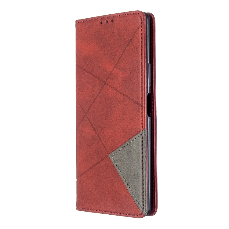 For Sony Xperia 8 Rhombus Texture Horizontal Flip Magnetic Leather Case with Holder & Card Slots