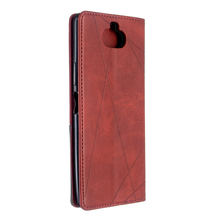 For Sony Xperia 8 Rhombus Texture Horizontal Flip Magnetic Leather Case with Holder & Card Slots