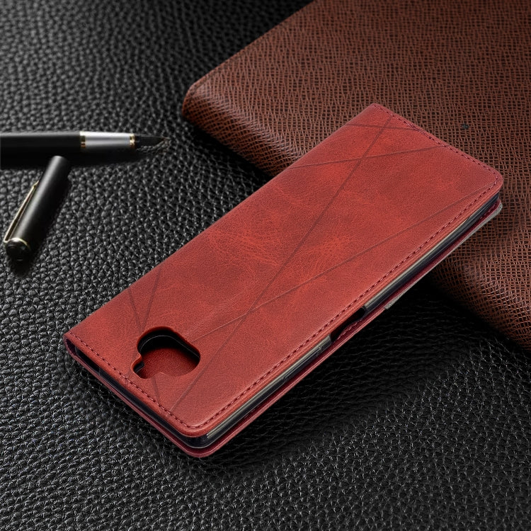 For Sony Xperia 8 Rhombus Texture Horizontal Flip Magnetic Leather Case with Holder & Card Slots