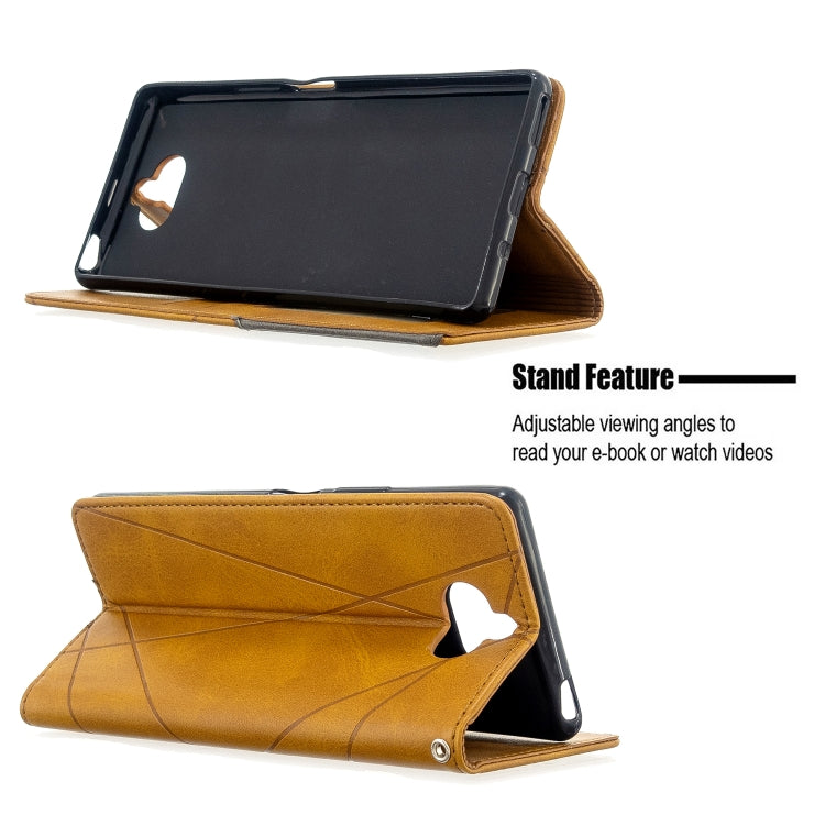 For Sony Xperia 8 Rhombus Texture Horizontal Flip Magnetic Leather Case with Holder & Card Slots