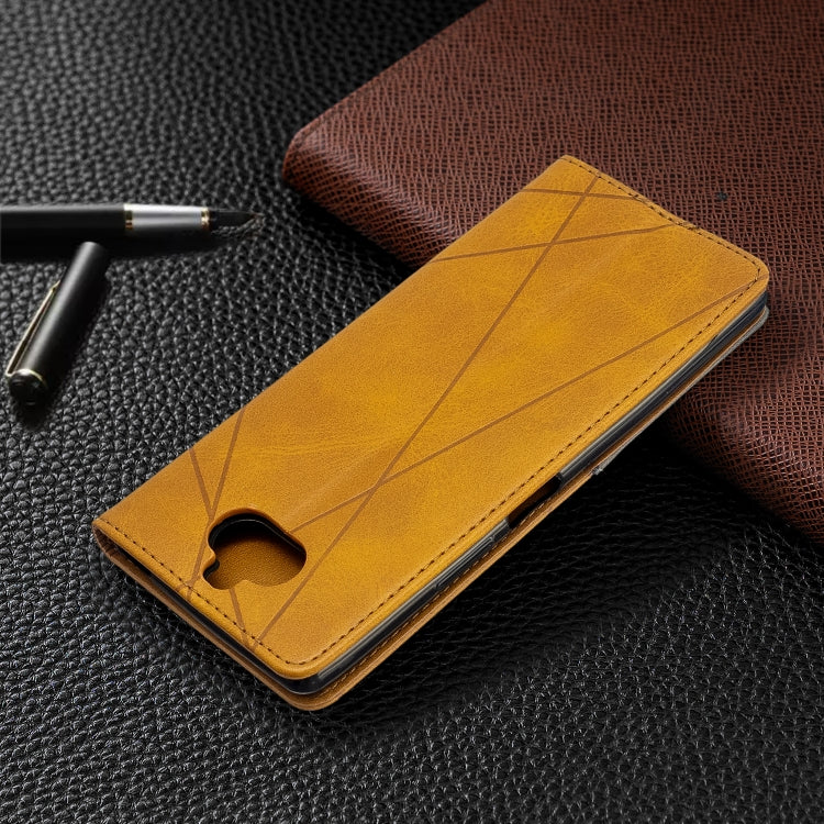 For Sony Xperia 8 Rhombus Texture Horizontal Flip Magnetic Leather Case with Holder & Card Slots