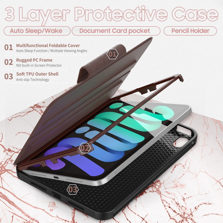 For iPad mini 6 Litchi Texture PU Leather Tablet Case