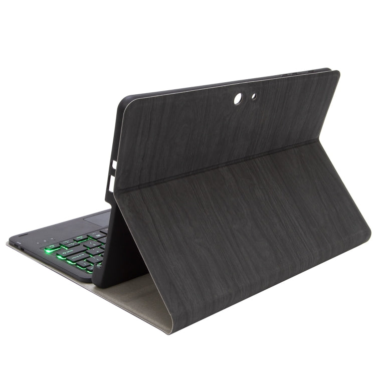 SFGO-AS Tree Texture Backlight Bluetooth Keyboard Leather Case with Touchpad For Microsoft Surface Go 3 / 2 / 1(Black + Black)