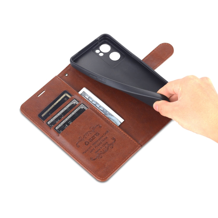 For OPPO Reno7 5G AZNS Sheepskin Texture Flip Leather Phone Case