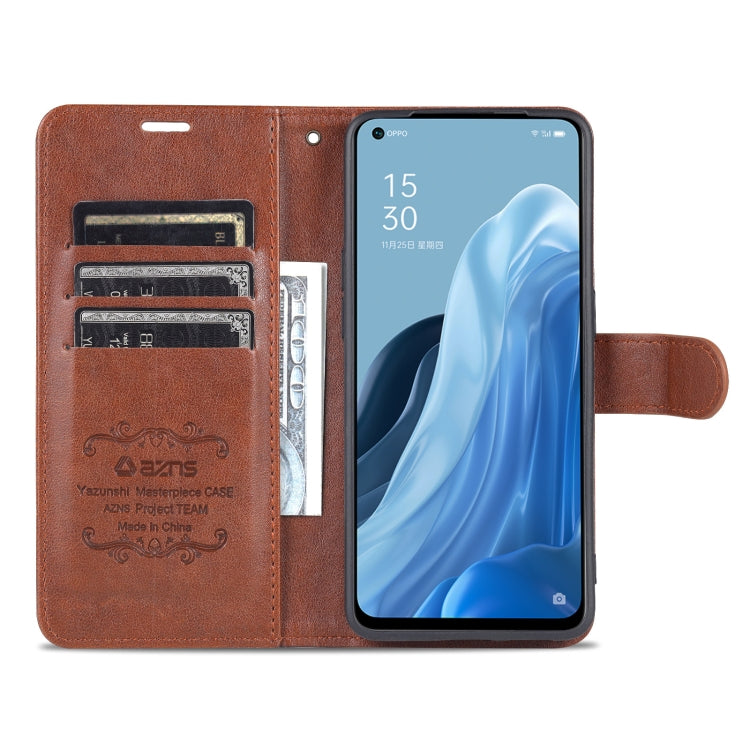 For OPPO Reno7 SE 5G AZNS Sheepskin Texture Flip Leather Phone Case