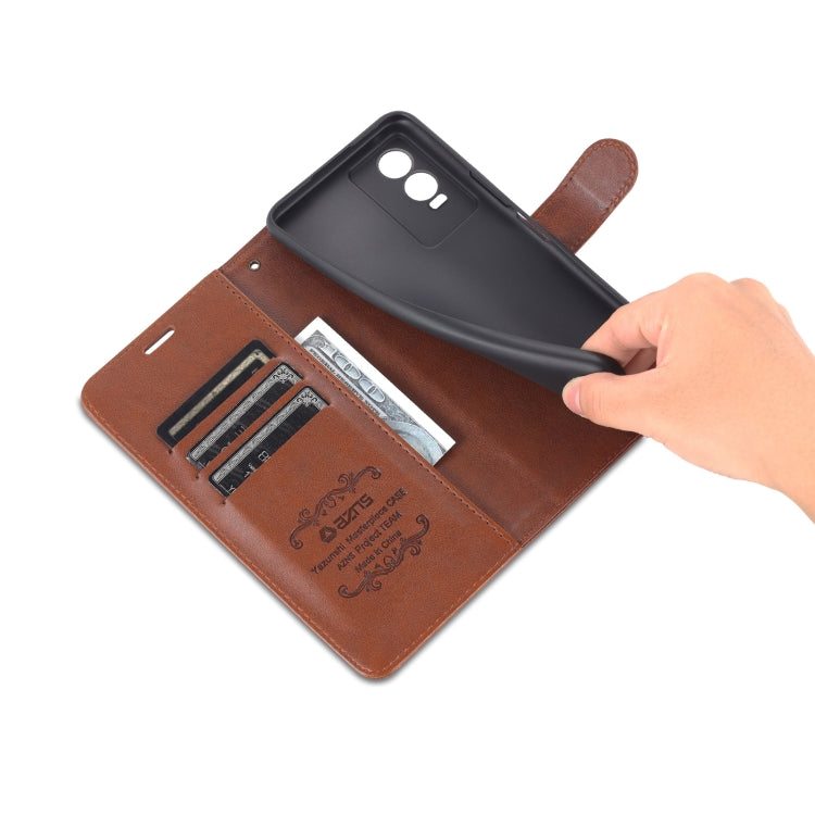 For vivo Y76s / Y74s AZNS Sheepskin Texture Flip Leather Phone Case