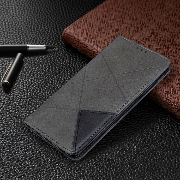 For Galaxy A51 Rhombus Texture Horizontal Flip Magnetic Leather Case with Holder & Card Slots