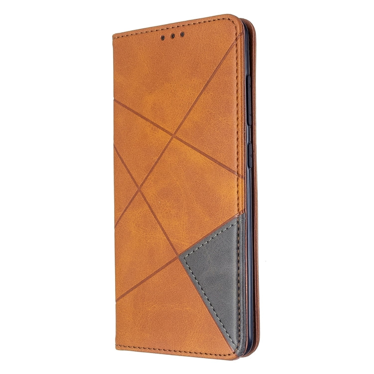 For Galaxy A51 Rhombus Texture Horizontal Flip Magnetic Leather Case with Holder & Card Slots