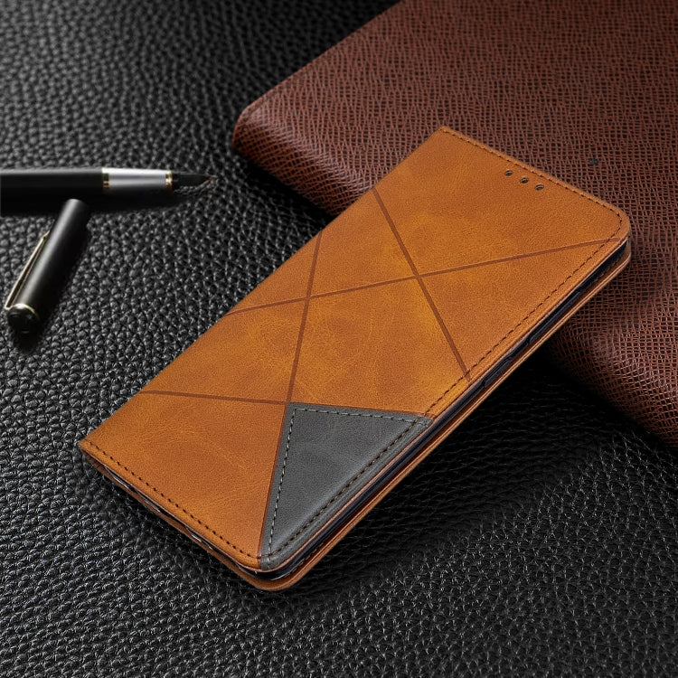 For Galaxy A51 Rhombus Texture Horizontal Flip Magnetic Leather Case with Holder & Card Slots