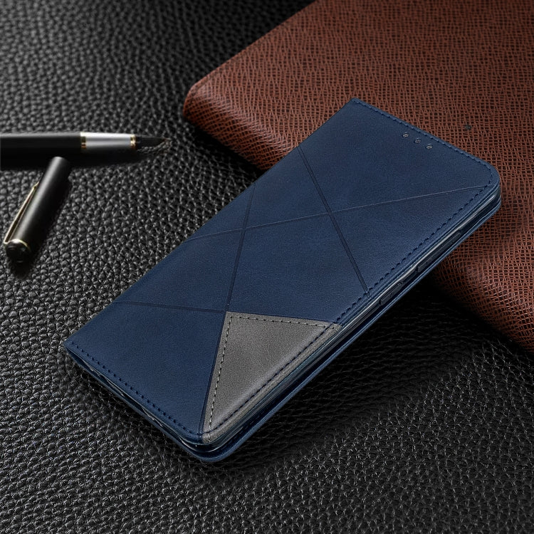 For Galaxy A51 Rhombus Texture Horizontal Flip Magnetic Leather Case with Holder & Card Slots
