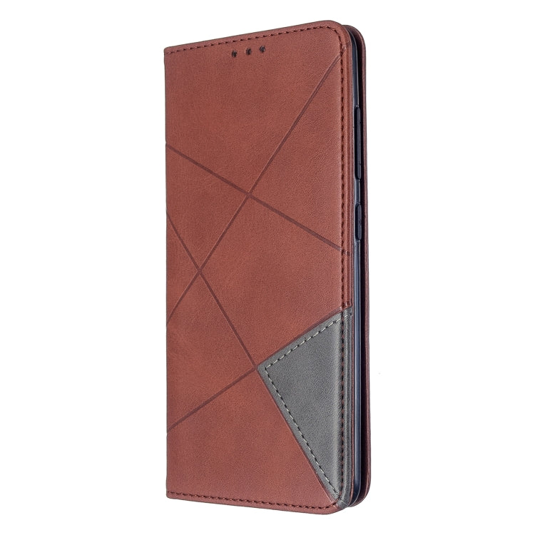 For Galaxy A51 Rhombus Texture Horizontal Flip Magnetic Leather Case with Holder & Card Slots