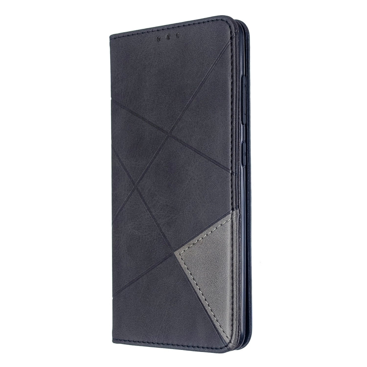 For Galaxy A51 Rhombus Texture Horizontal Flip Magnetic Leather Case with Holder & Card Slots