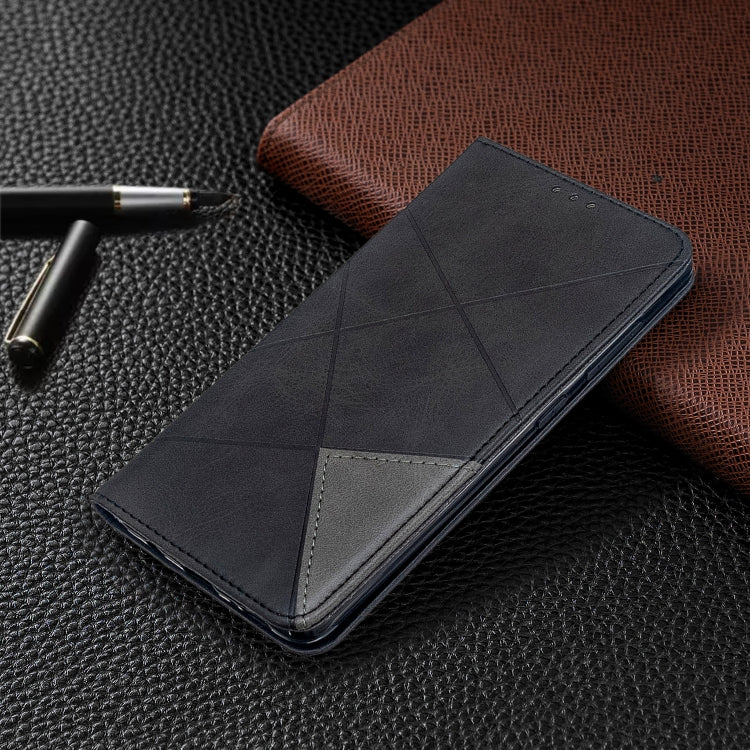 For Galaxy A51 Rhombus Texture Horizontal Flip Magnetic Leather Case with Holder & Card Slots