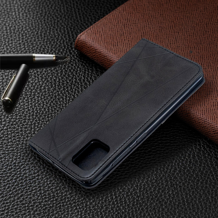 For Galaxy A51 Rhombus Texture Horizontal Flip Magnetic Leather Case with Holder & Card Slots