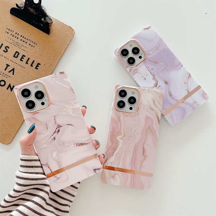 For iPhone 12 / 12 Pro Square Plating Gold Edge Phone Case