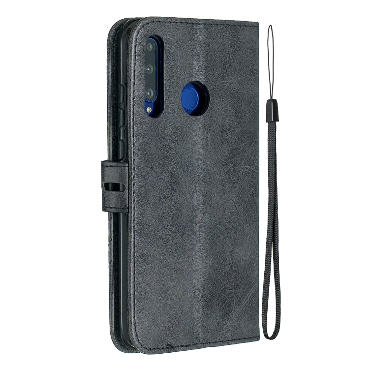 For Huawei Honor 10 Lite Stitching Style 2-Color Cow Texture Horizontal Flip PU Leather Case with Holder & Card Slot & Lanyard