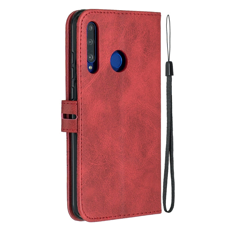 For Huawei Honor 10 Lite Stitching Style 2-Color Cow Texture Horizontal Flip PU Leather Case with Holder & Card Slot & Lanyard