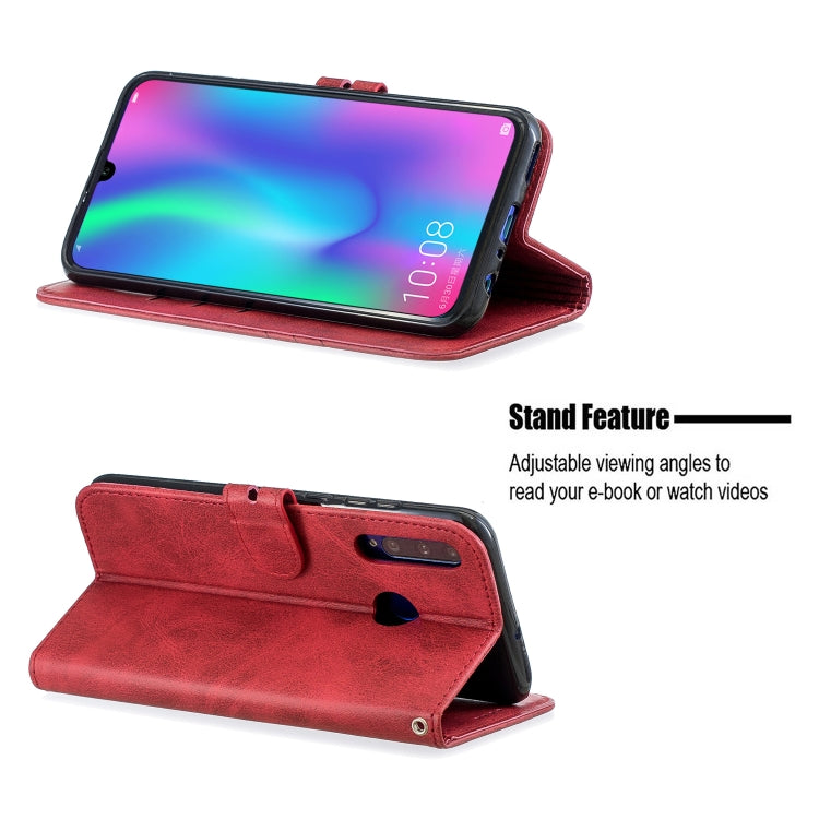 For Huawei Honor 10 Lite Stitching Style 2-Color Cow Texture Horizontal Flip PU Leather Case with Holder & Card Slot & Lanyard