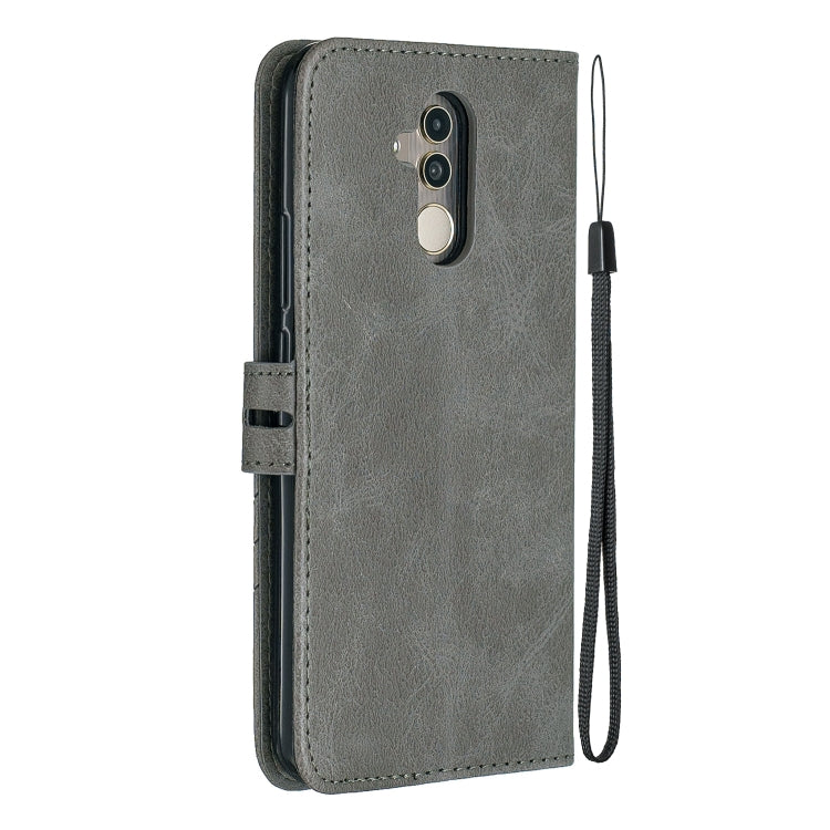 For Huawei Mate 20 Lite Stitching Style 2-Color Cow Texture Horizontal Flip PU Leather Case with Holder & Card Slot & Lanyard