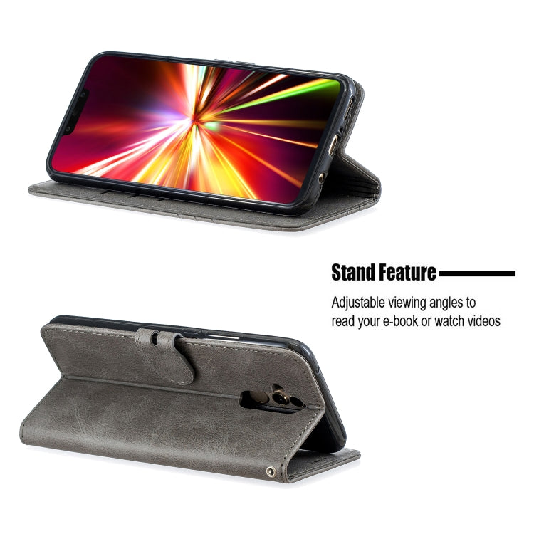 For Huawei Mate 20 Lite Stitching Style 2-Color Cow Texture Horizontal Flip PU Leather Case with Holder & Card Slot & Lanyard