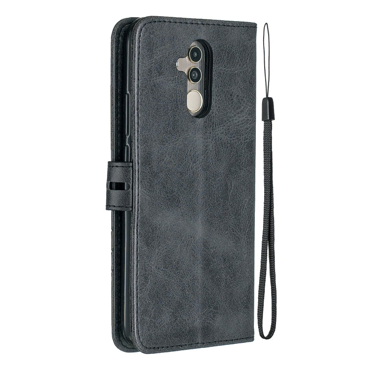 For Huawei Mate 20 Lite Stitching Style 2-Color Cow Texture Horizontal Flip PU Leather Case with Holder & Card Slot & Lanyard