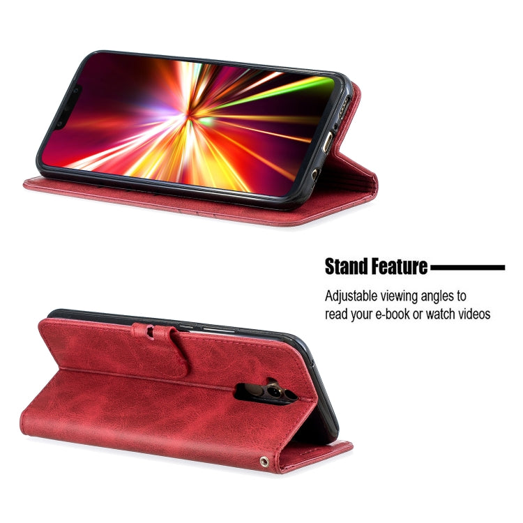 For Huawei Mate 20 Lite Stitching Style 2-Color Cow Texture Horizontal Flip PU Leather Case with Holder & Card Slot & Lanyard