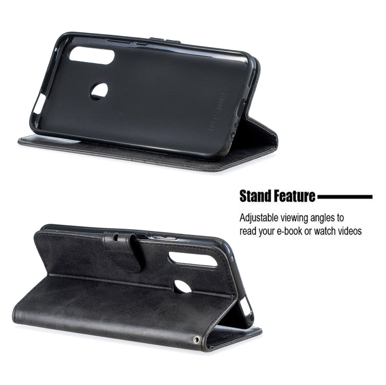 For Huawei P Smart Z Stitching Style 2-Color Cow Texture Horizontal Flip PU Leather Case with Holder & Card Slot & Lanyard