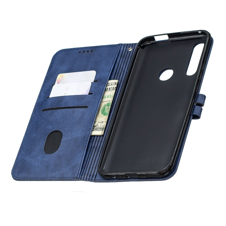 For Huawei P Smart Z Stitching Style 2-Color Cow Texture Horizontal Flip PU Leather Case with Holder & Card Slot & Lanyard