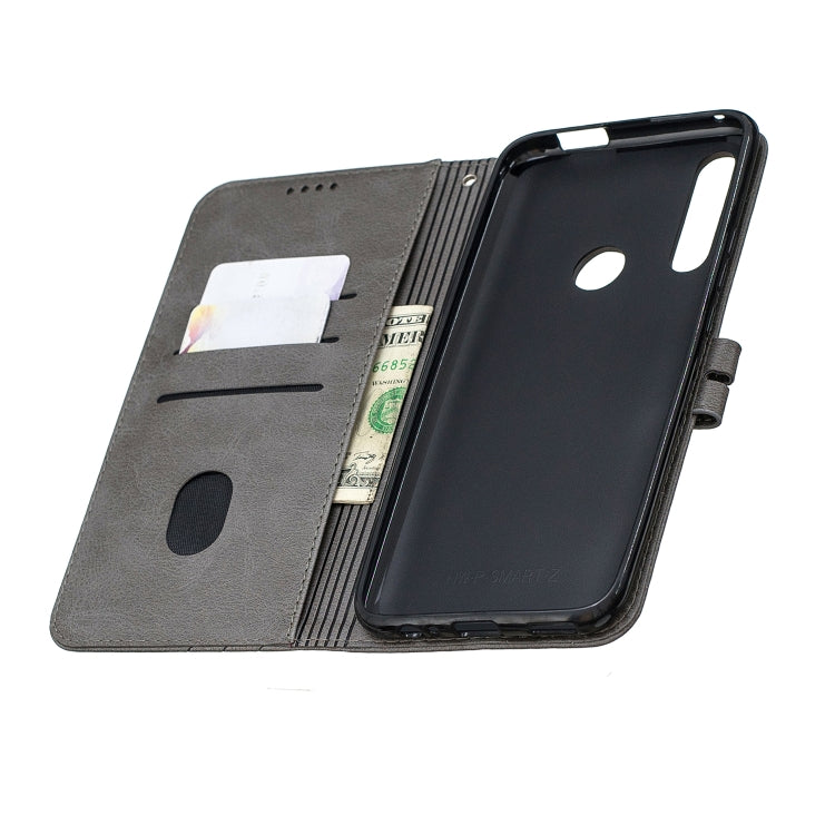 For Huawei P Smart Z Stitching Style 2-Color Cow Texture Horizontal Flip PU Leather Case with Holder & Card Slot & Lanyard