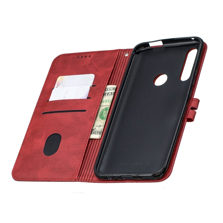 For Huawei P Smart Z Stitching Style 2-Color Cow Texture Horizontal Flip PU Leather Case with Holder & Card Slot & Lanyard