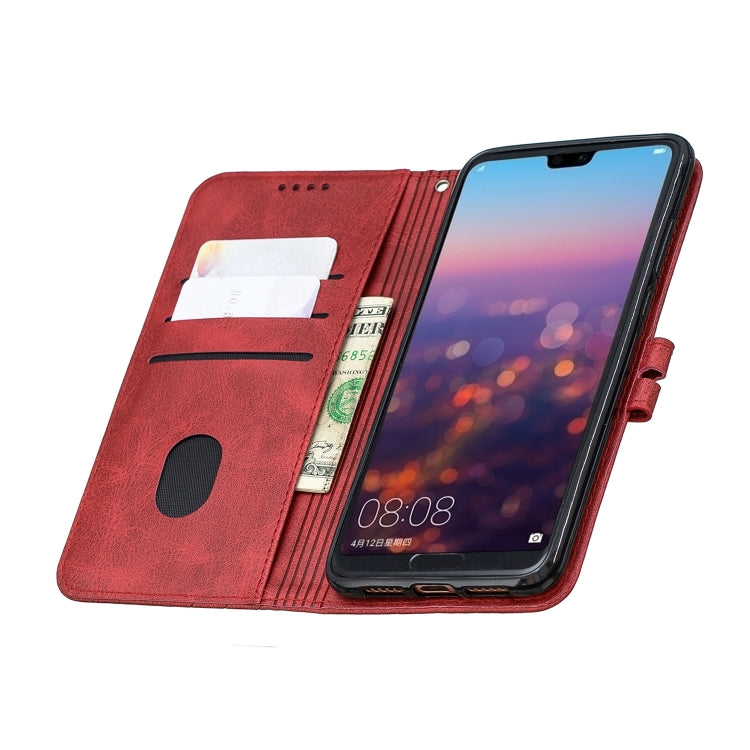For Huawei P20 Lite Stitching Style 2-Color Cow Texture Horizontal Flip PU Leather Case with Holder & Card Slot & Lanyard