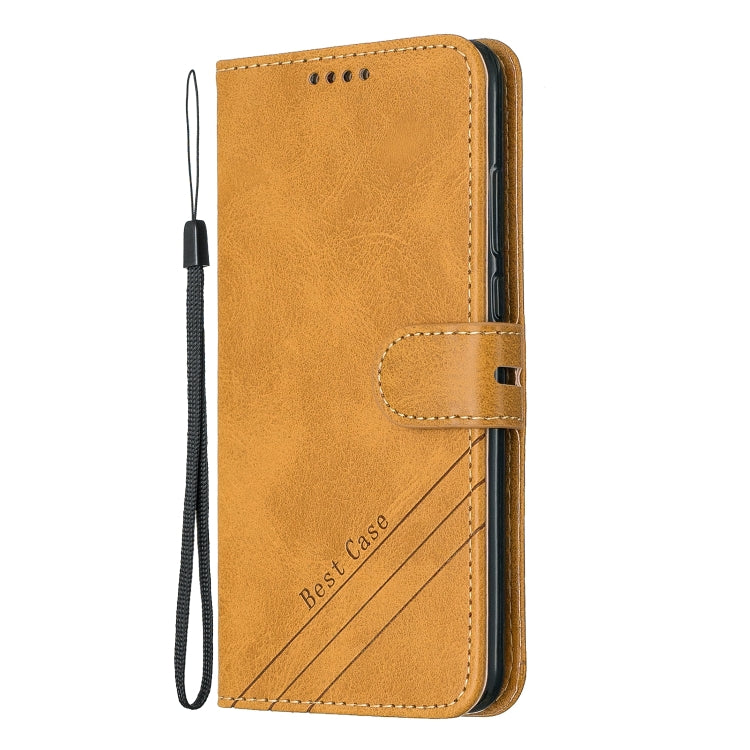 For Huawei P20 Lite 2019 / Stitching Style 2-Color Cow Texture Horizontal Flip PU Leather Case with Holder & Card Slot & Lanyard