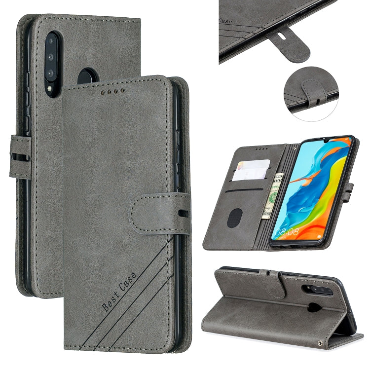 For Huawei P30 Pro Stitching Style 2-Color Cow Texture Horizontal Flip PU Leather Case with Holder & Card Slot & Lanyard